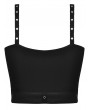 Dark in Love Black Gothic Punk Devil Fish Pattern Sexy Cutout Crop Top for Women