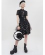Devil Fashion Black and White Pattern PU Leather Gothic Round Shoulder Bag