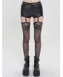 Devil Fashion Black Gothic Punk Garter Belt PU Leather Hot Pants for Women