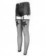Devil Fashion Black Gothic Punk Garter Belt PU Leather Hot Pants for Women