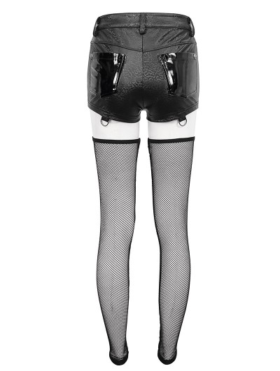Devil Fashion Black Gothic Punk Garter Belt PU Leather Hot