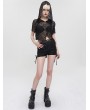 Devil Fashion Black Gothic Punk Side Lace-Up Hot Short Pants for Women