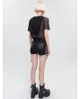 Devil Fashion Black Gothic Punk Side Lace-Up Hot Short Pants for Women