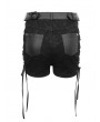 Devil Fashion Black Gothic Punk Side Lace-Up Hot Short Pants for Women