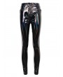 Devil Fashion Black Gothic Punk Long Slim PU Leather Pants for Women