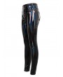 Devil Fashion Black Gothic Punk Long Slim PU Leather Pants for Women