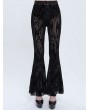 Devil Fashion Black Sexy Gothic Retro Pattern Long Flared Pants for Women