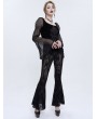Devil Fashion Black Sexy Gothic Retro Pattern Long Flared Pants for Women