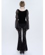 Devil Fashion Black Sexy Gothic Retro Pattern Long Flared Pants for Women