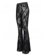 Devil Fashion Black Sexy Gothic Retro Pattern Long Flared Pants for Women