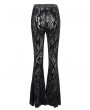 Devil Fashion Black Sexy Gothic Retro Pattern Long Flared Pants for Women