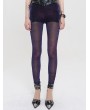 Devil Fashion Purple Gothic Transparent Gauze Soft Leggings for Women