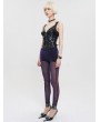 Devil Fashion Purple Gothic Transparent Gauze Soft Leggings for Women