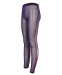 Devil Fashion Purple Gothic Transparent Gauze Soft Leggings for Women