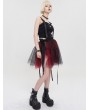 Devil Fashion Black and Red Gothic Short Tiered Puffy Tulle Skirt