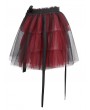 Devil Fashion Black and Red Gothic Short Tiered Puffy Tulle Skirt