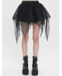 Devil Fashion Black Gothic Street Fashion Patterned Irregular Short Skirt