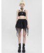 Devil Fashion Black Gothic Street Fashion Patterned Irregular Short Skirt