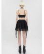 Devil Fashion Black Gothic Street Fashion Patterned Irregular Short Skirt