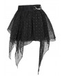 Devil Fashion Black Gothic Street Fashion Patterned Irregular Short Skirt