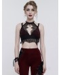 Eva Lady Black and Red Sexy Gothic Lace Velvet Short Corset Top for Women