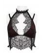 Eva Lady Black and Red Sexy Gothic Lace Velvet Short Corset Top for Women
