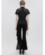 Eva Lady Black Gothic Vintage Lace Flower Long Flared Trousers for Women