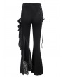 Eva Lady Black Gothic Vintage Lace Flower Long Flared Trousers for Women