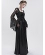 Eva Lady Black Elegant Gothic Retro Lace Appliqued Long Party Dress