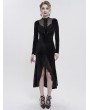 Eva Lady Black Vintage Gothic Velvet Slit Long Sleeve Fishtail Party Dress