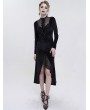 Eva Lady Black Vintage Gothic Velvet Slit Long Sleeve Fishtail Party Dress