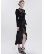 Eva Lady Black Vintage Gothic Velvet Slit Long Sleeve Fishtail Party Dress