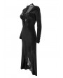 Eva Lady Black Vintage Gothic Velvet Slit Long Sleeve Fishtail Party Dress