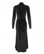 Eva Lady Black Vintage Gothic Velvet Slit Long Sleeve Fishtail Party Dress