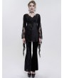 Eva Lady Black Gothic Lace Tasseled Long Trumpet Sleeve Shirt for Women