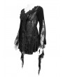 Eva Lady Black Gothic Lace Tasseled Long Trumpet Sleeve Shirt for Women