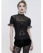 Eva Lady Black Sexy Gothic Short Sleeve Daily Wear Shirt for Women