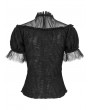 Eva Lady Black Sexy Gothic Short Sleeve Daily Wear Shirt for Women