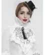 Devil Fashion White and Black Vintage Gothic Victorian Ruffled Jabot Necktie for Women