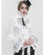 Devil Fashion White and Black Gothic Vintage Flared Gloves for Women