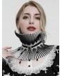 Devil Fashion Black and White Gothic Retro Pleated Stand Collar for Women