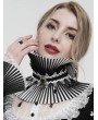 Devil Fashion Black and White Gothic Retro Pleated Stand Collar for Women