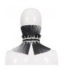 Devil Fashion Black and White Gothic Retro Pleated Stand Collar for Women