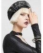 Devil Fashion Black Gothic Punk Faux Leather Stylish Pin Beret Hat