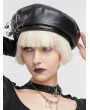 Devil Fashion Black Gothic Punk Faux Leather Stylish Pin Beret Hat