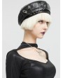 Devil Fashion Black Gothic Punk Faux Leather Stylish Pin Beret Hat
