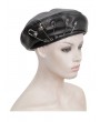 Devil Fashion Black Gothic Punk Faux Leather Stylish Pin Beret Hat