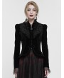 Devil Fashion Black Gothic Vintage Velvet Short Jacket for Women
