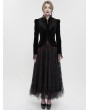 Devil Fashion Black Gothic Vintage Velvet Short Jacket for Women