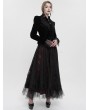 Devil Fashion Black Gothic Vintage Velvet Short Jacket for Women